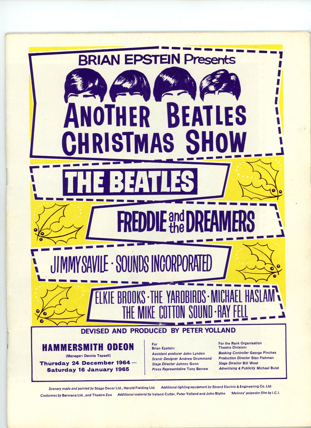 The Beatles 1964/65 Christmas show programme