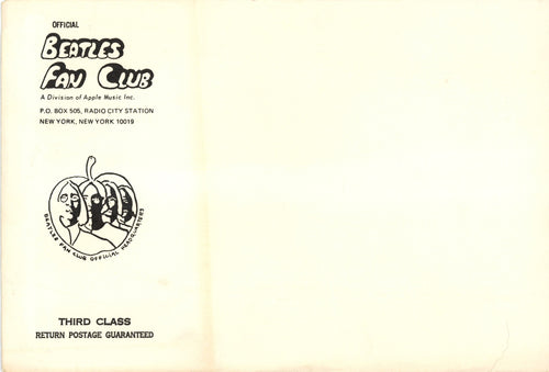 Beatles USA fan club cube 1969 and Envelope