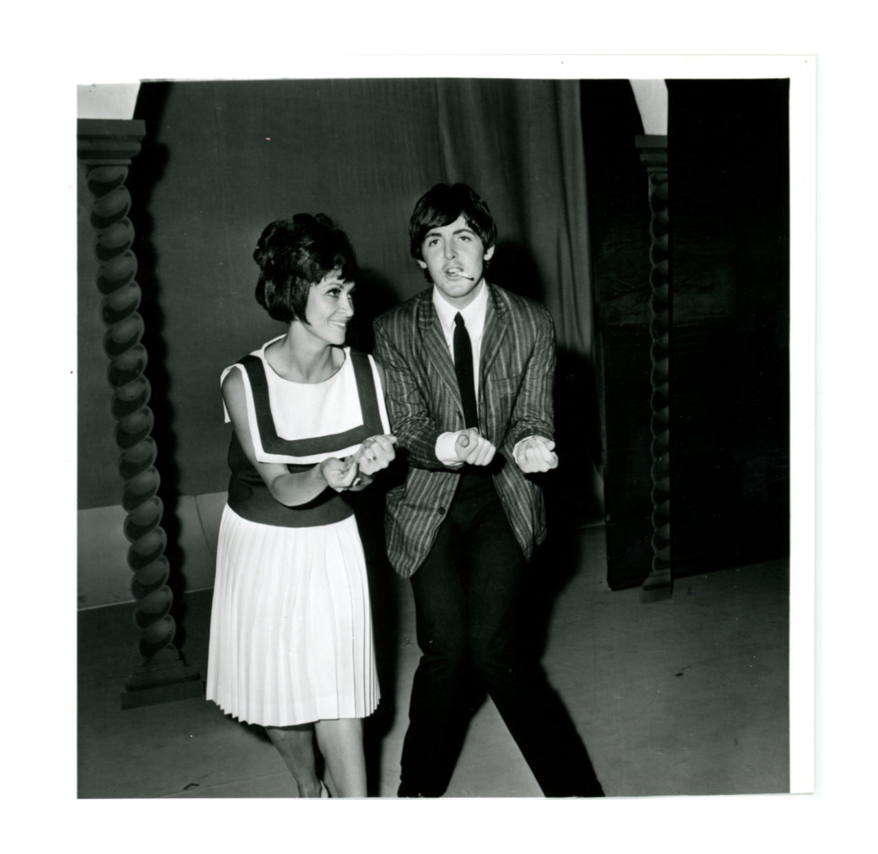 Paul McCartney with Chita Rivera — ABC Television's "Blackpool Night Out" photographic print 1980s