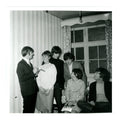 "The Beatles Backstage at the Futurist, Scarborough" — Monochrome photographic print 1980s
