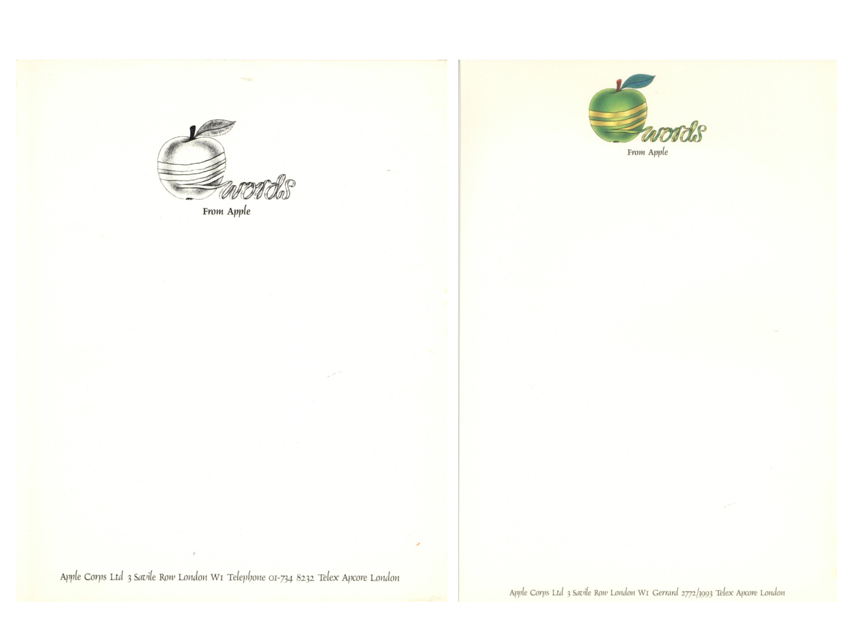 The Beatles Words From Apple Letterhead and Folder 1970s