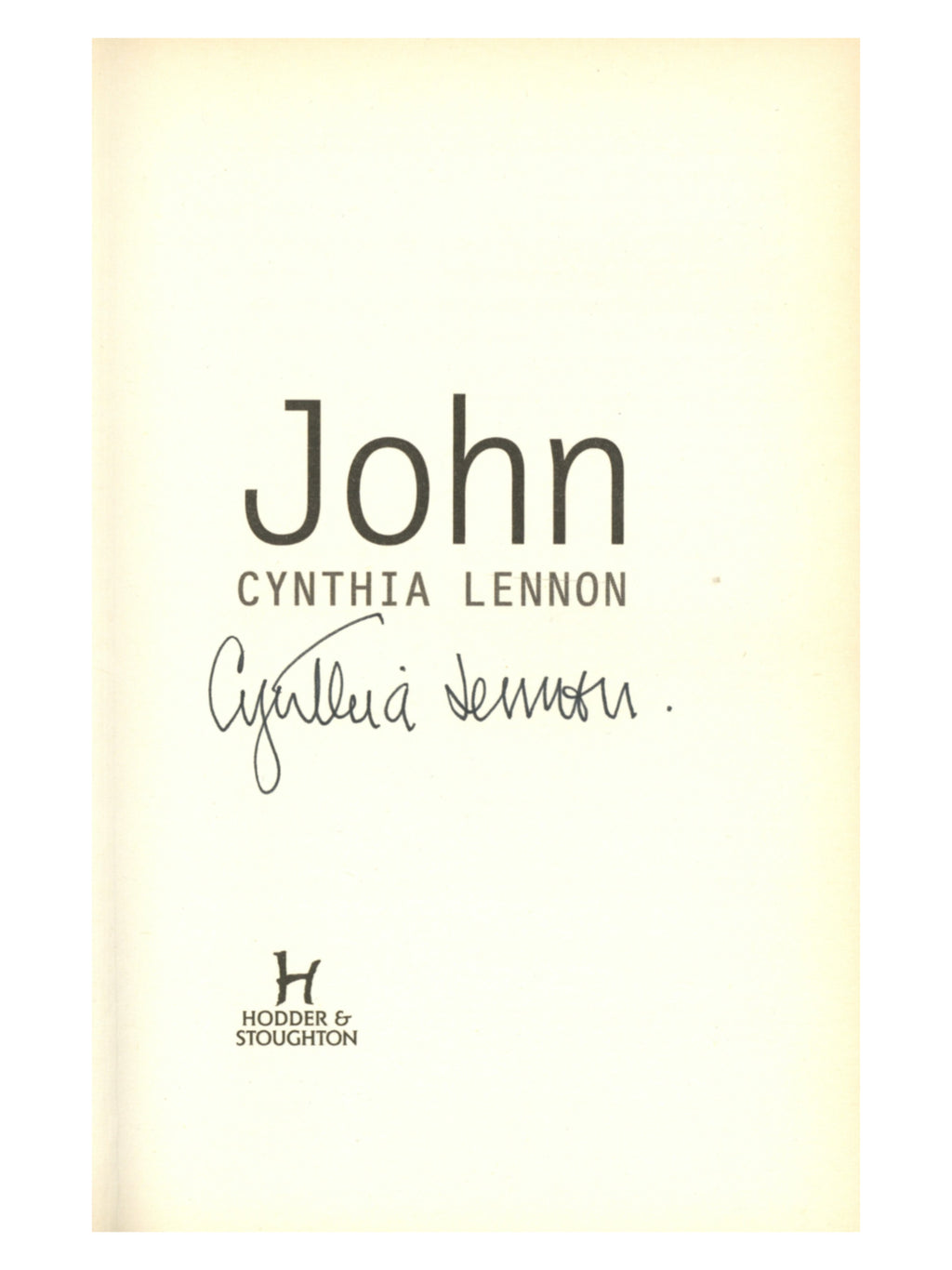 “John” Cynthia Lennon signed Hardback Book