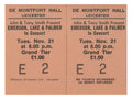 Emerson, Lake & Palmer De Montfort Hall, Leicester Complete Ticket 1972