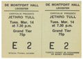 Jethro Tull De Montfort Hall, Leicester Complete Ticket 1972