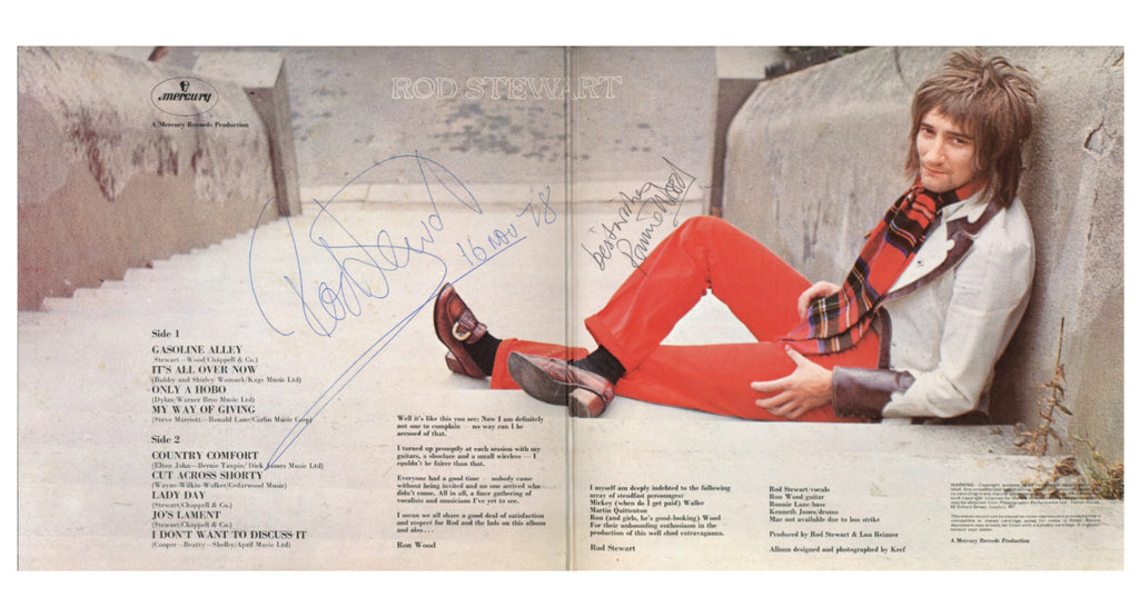 Ronnie Wood and Rod Stewart Signed "Gasoline Alley" Album