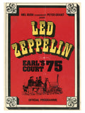 Led Zeppelin Earls Court Arena London 1975 Concert Programme and Ticket Stub