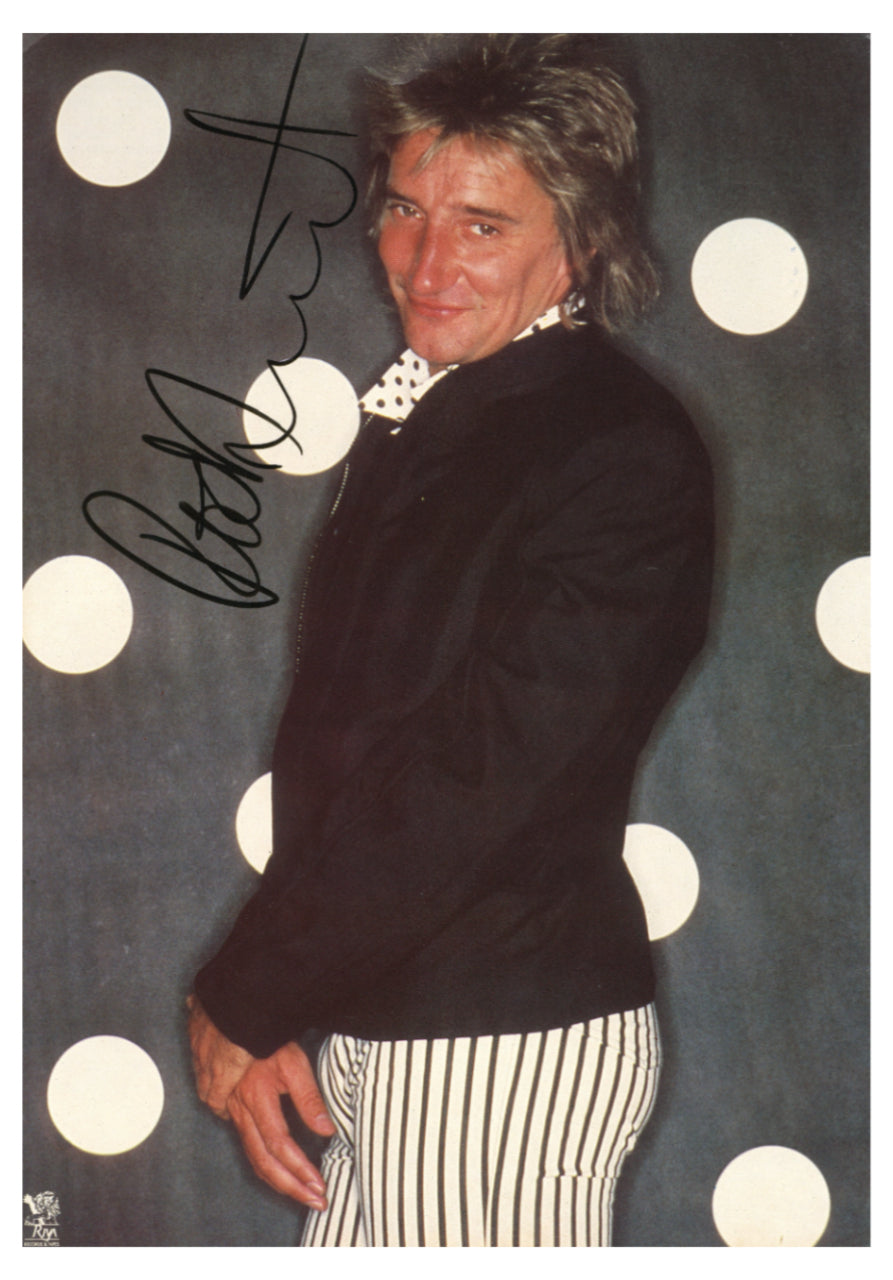 Rod Stewart signed programme page