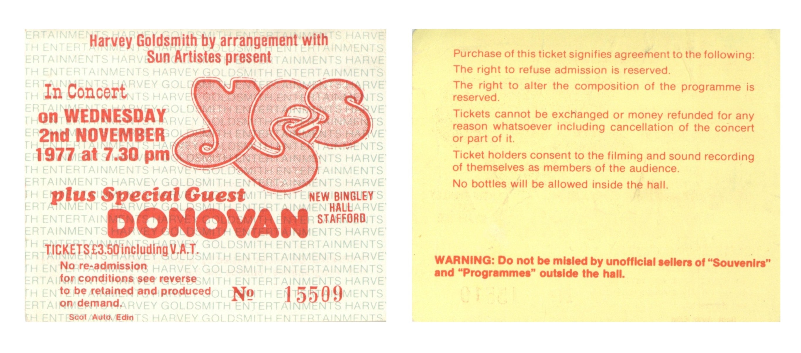 Yes, concert ticket stubs 1977