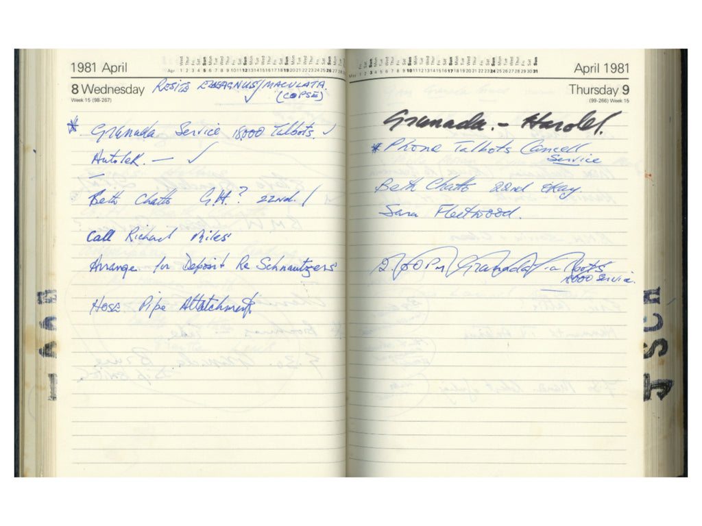 Terry Doran Personal 1981 Diary