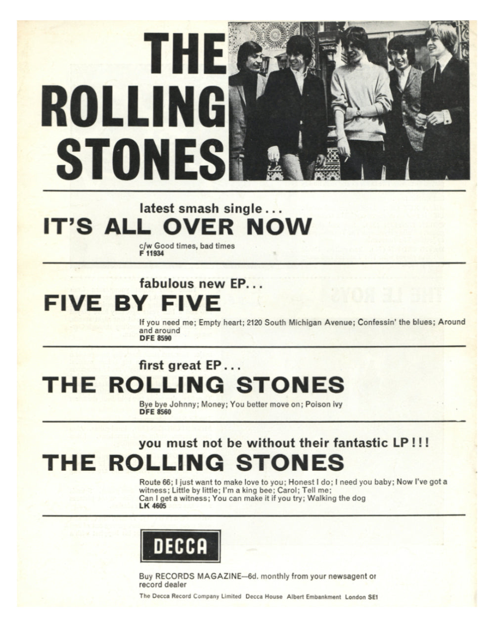 The Rolling Stones Souvenir programme 1964