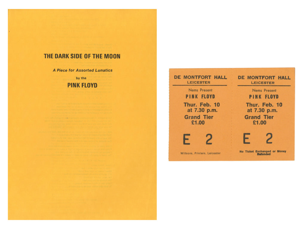 Pink Floyd "The Dark Side of the Moon" 1972 Lyric Booklet and Complete Ticket