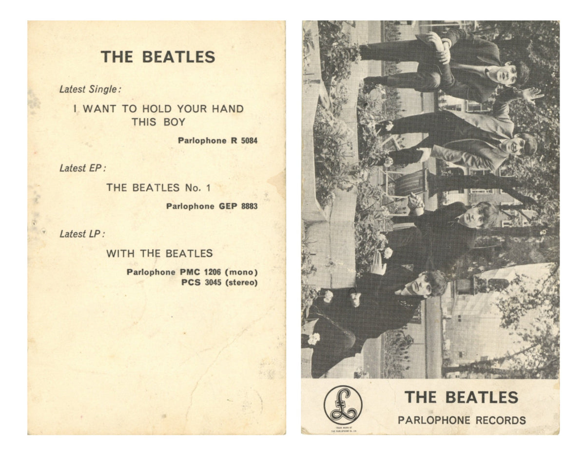 The Beatles Parlophone Record Promotional Card