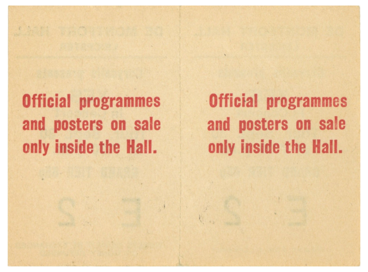 Yes De Montfort Hall, Leicester Complete Ticket 1971
