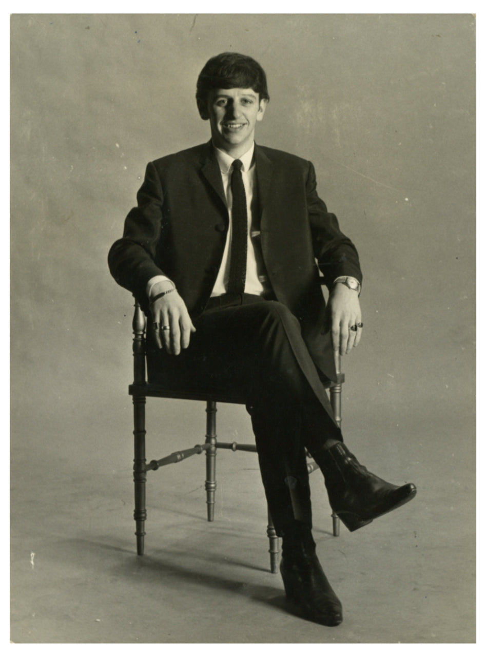 The Beatles signed Astrid Kirchherr Chair session Photograph 1963