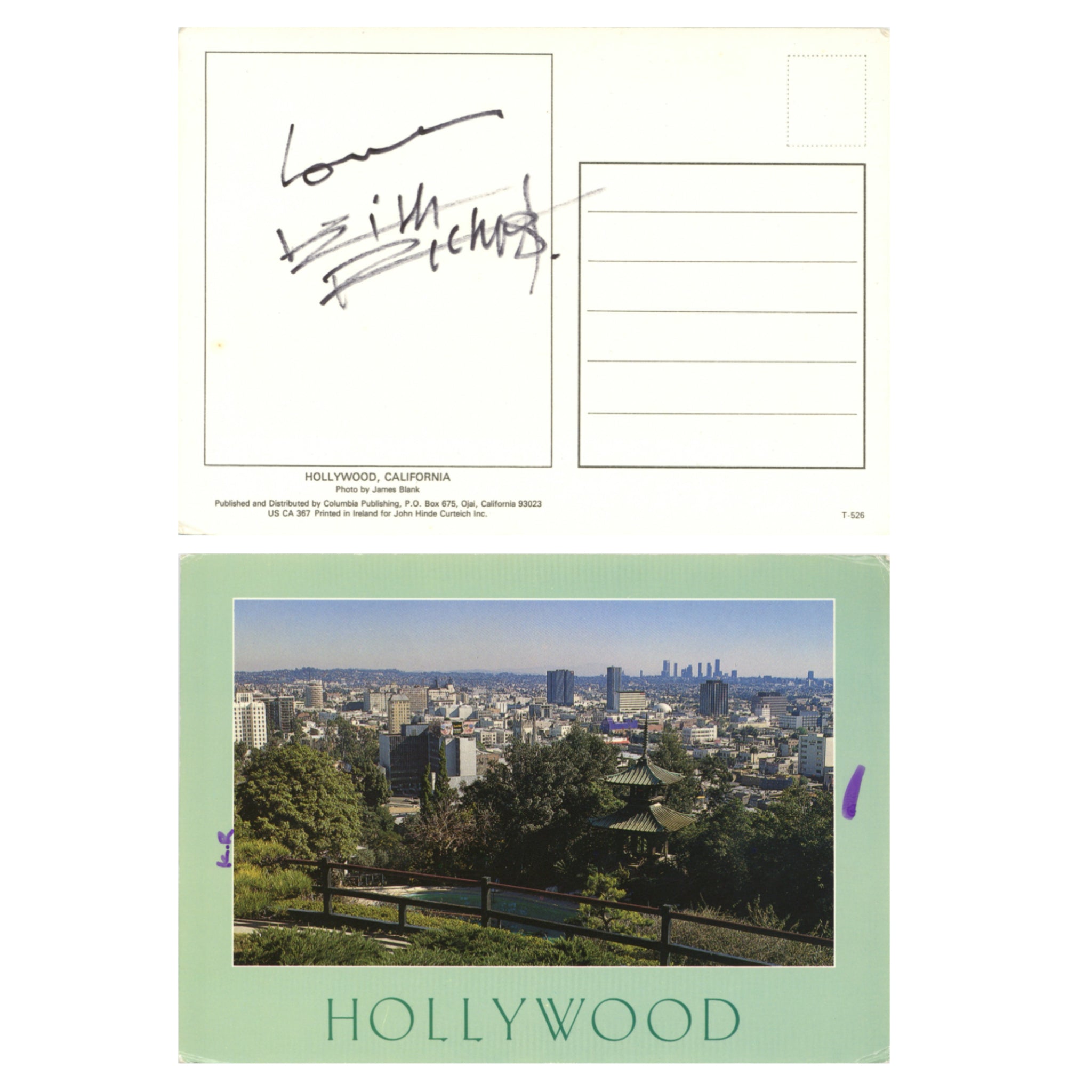 Keith Richards signed postcard 1980s/1990s