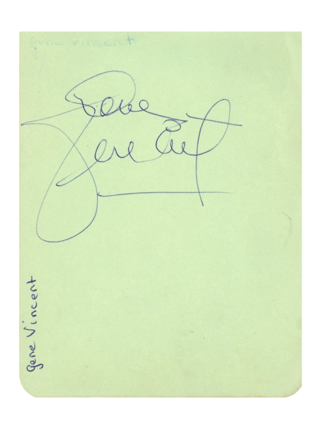 Gene Vincent Ipswich autograph 1960