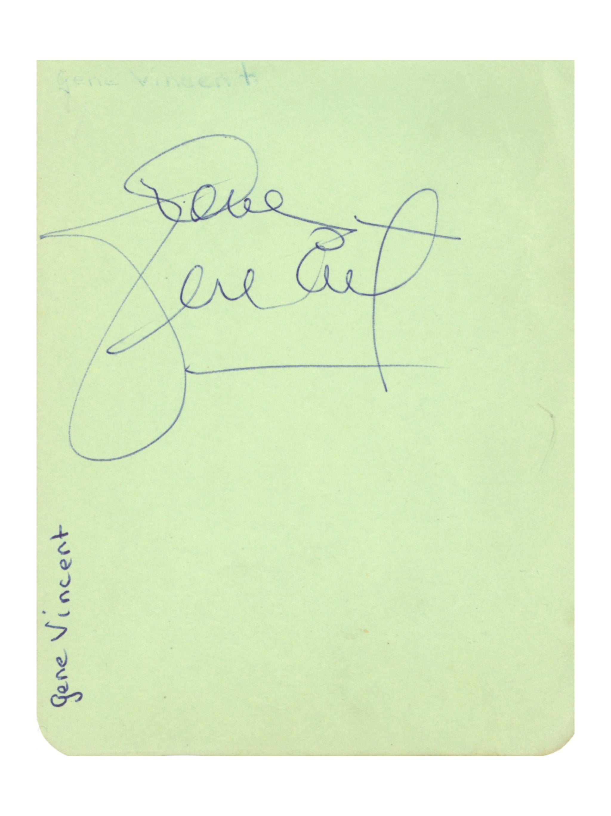 Gene Vincent Ipswich autograph 1960