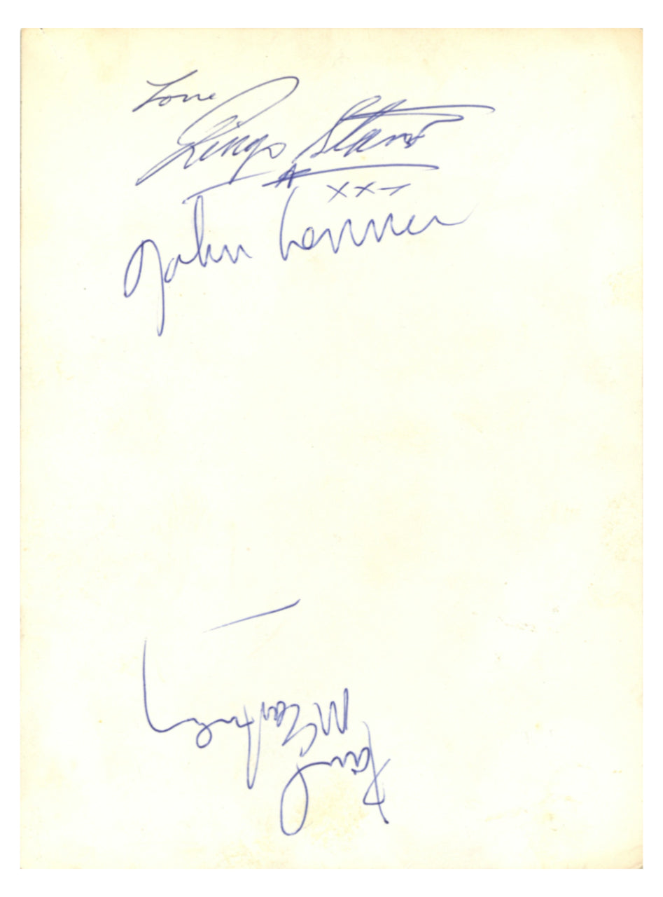 The Beatles signed Astrid Kirchherr Chair session Photograph 1963