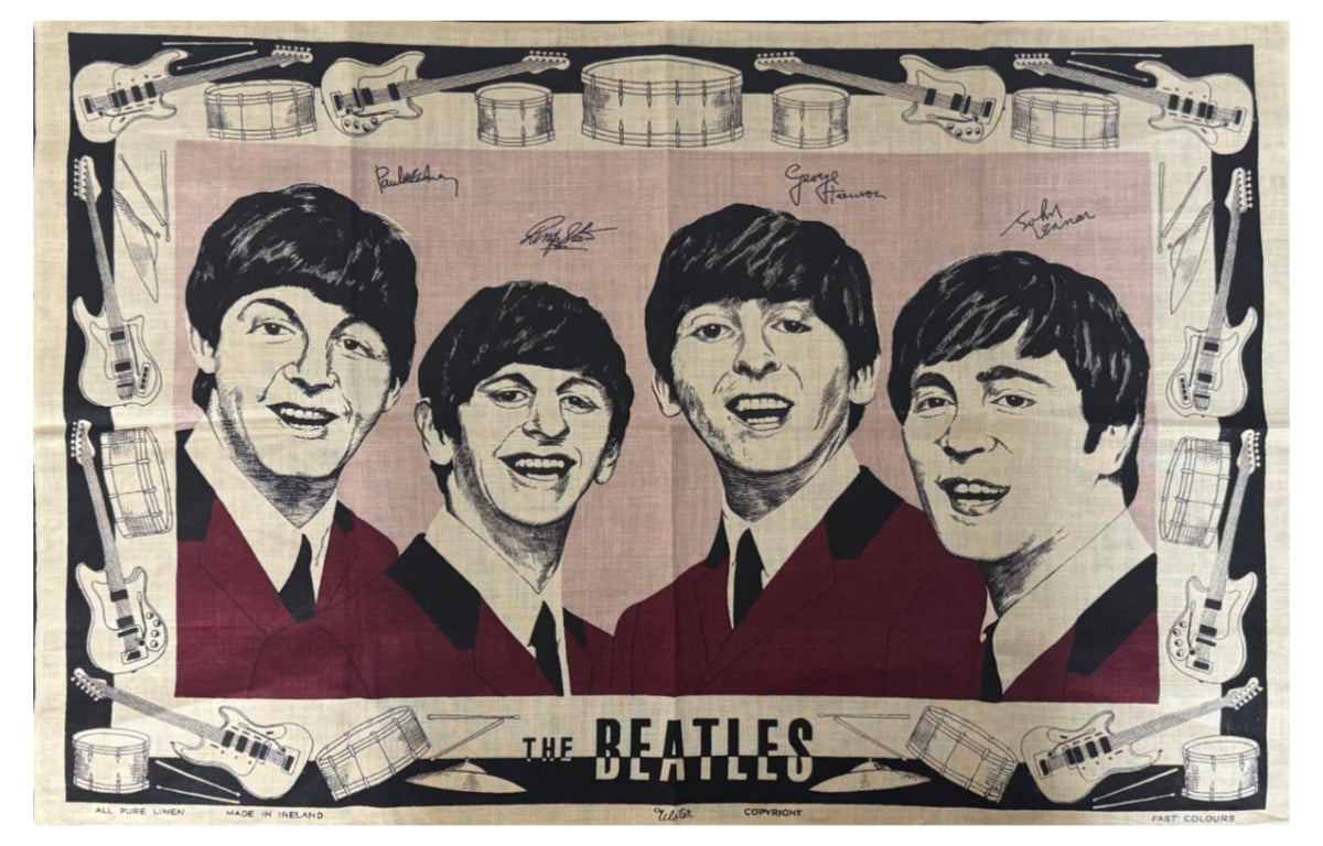 The Beatles Irish linen tea towel 1963-1964