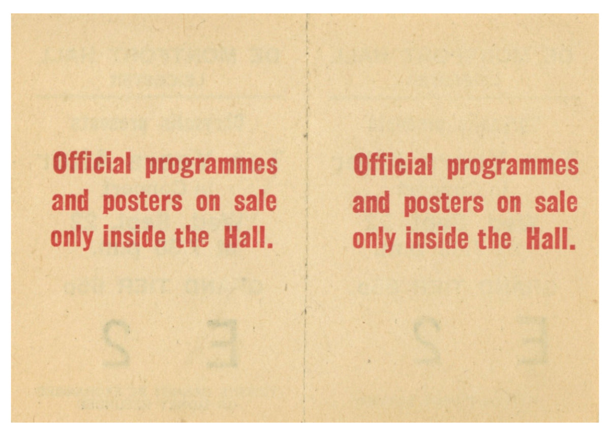 Ten Years After De Montfort Hall, Leicester Complete Ticket 1971