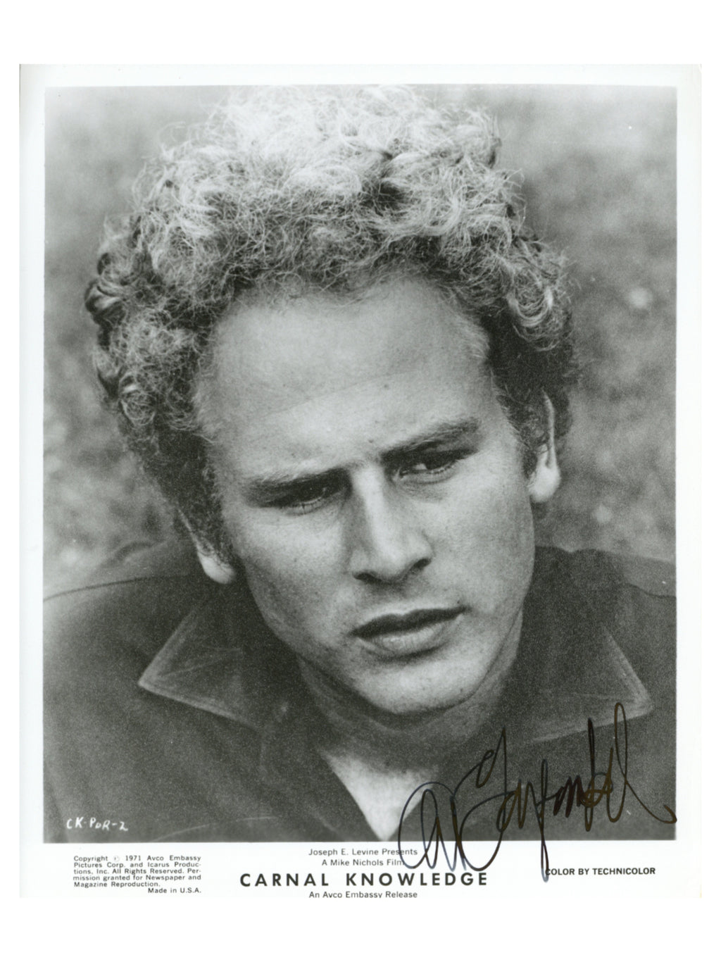 Art Garfunkel signed promotional photograph