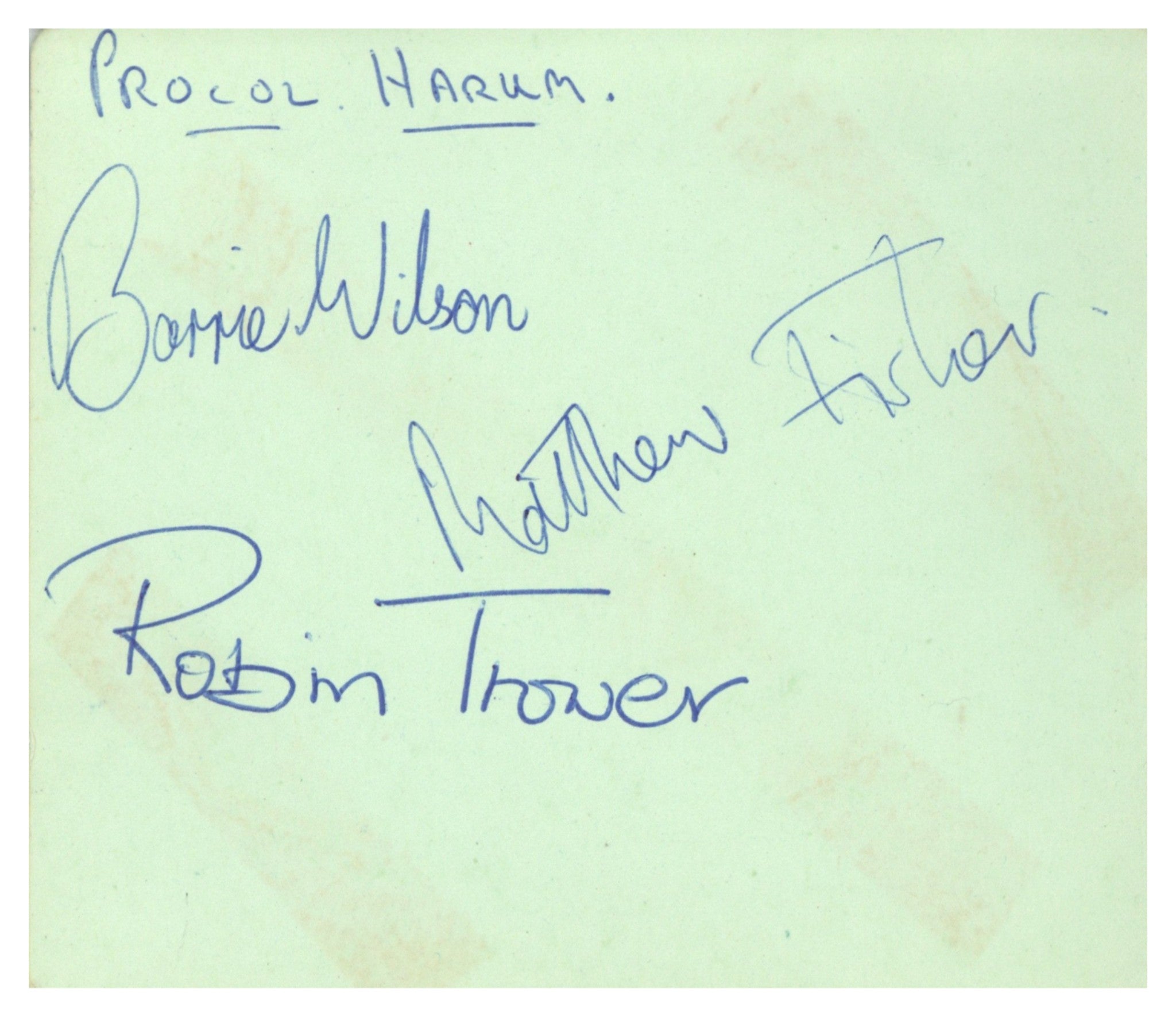 Procol Harum Autographs 1967