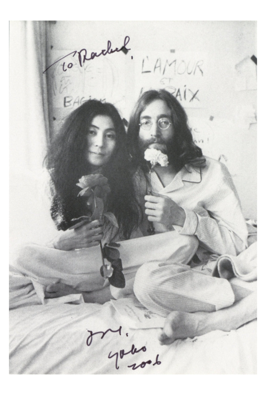 Yoko Ono Signed Bed – In for Peace Promotional Card