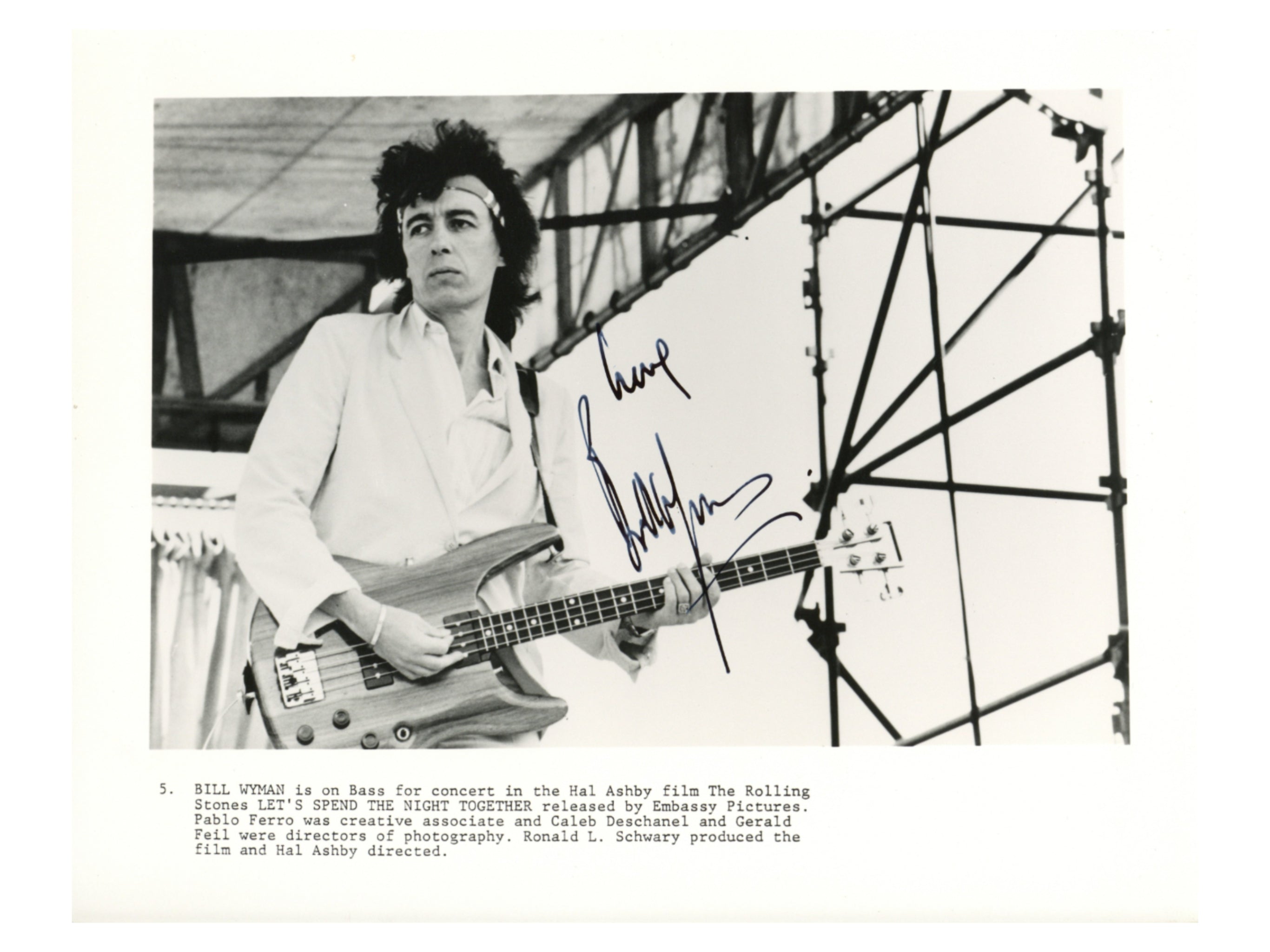Bill Wyman signed promotional photograph