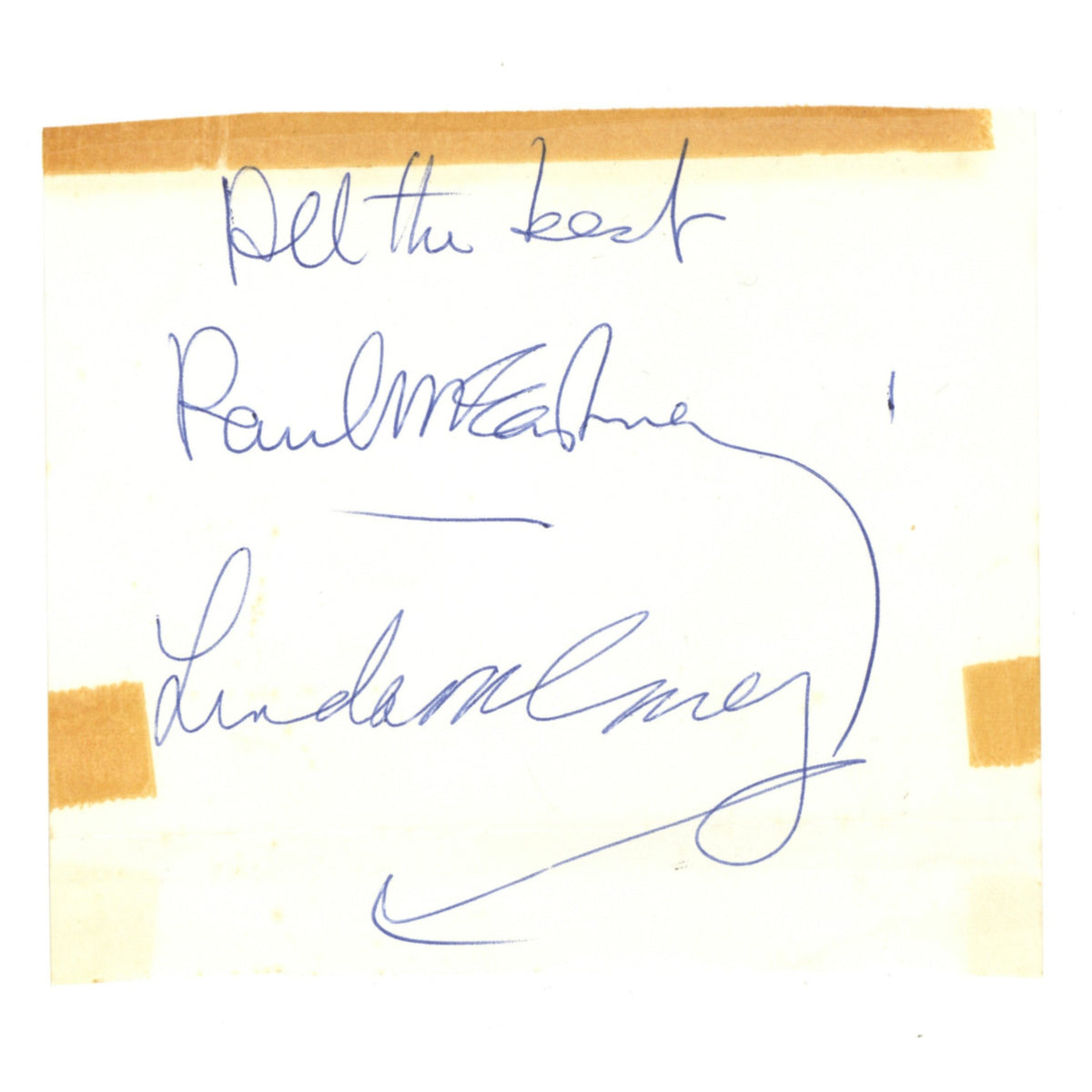 Paul and Linda McCartney Autographs 1973
