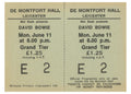 David Bowie De Montfort Hall, Leicester Complete Ticket, 1973