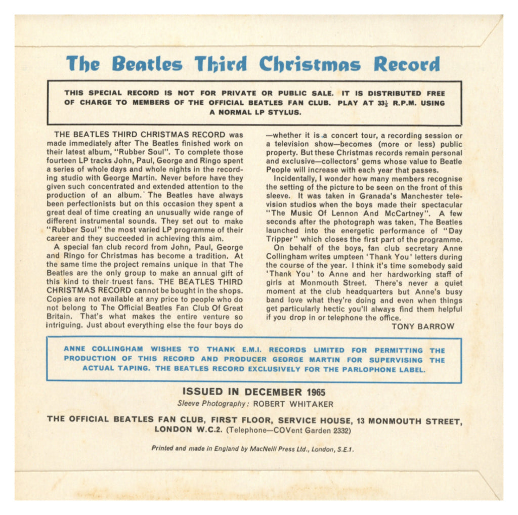 The Beatles Third Christmas Flexi Disc