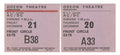 AC/DC Odeon Theatre Birmingham Ticket Stubs 1979