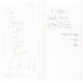 Johnny Marr and Mick Hucknall signed British Airways First Class menu booklet 1990