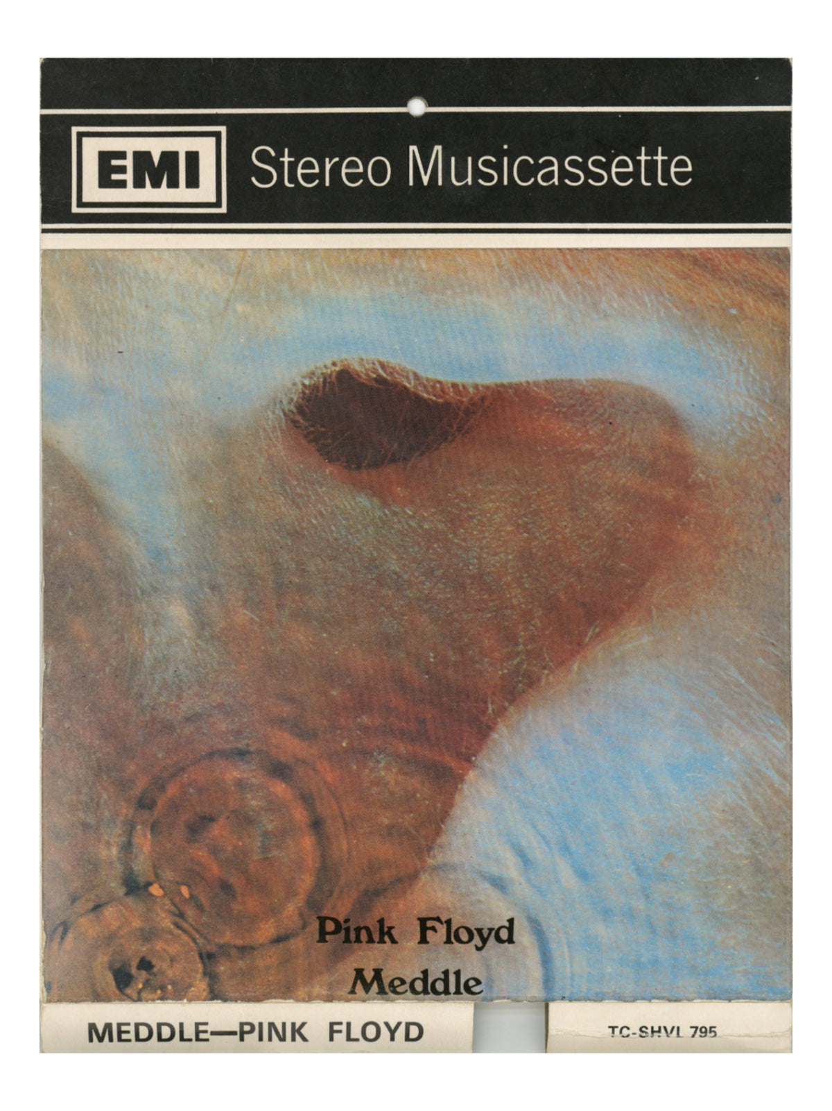Pink Floyd signed Meddle UK stereo musicassette release inlay 1972