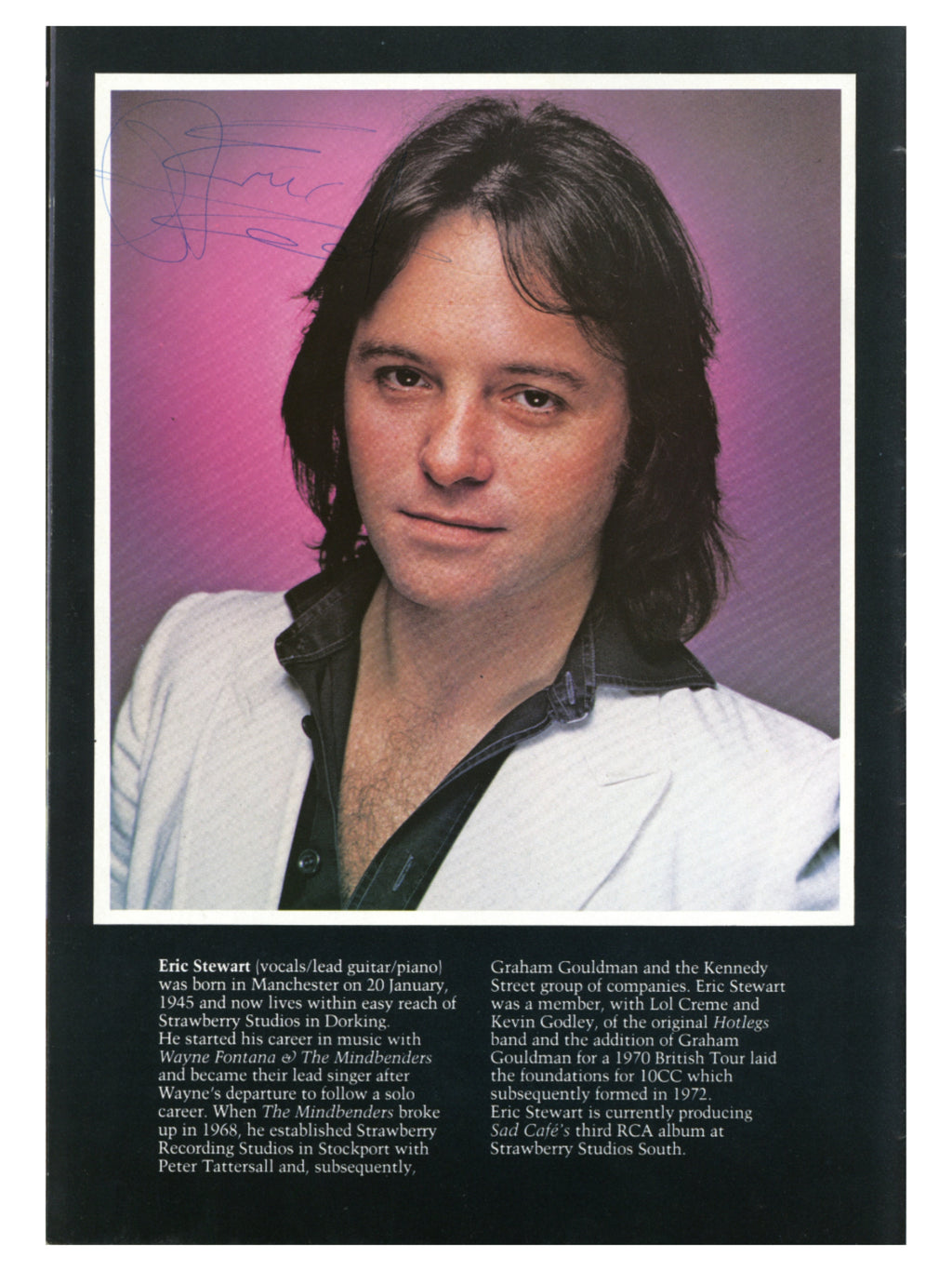 10cc Signed Official Tourist Guide Programme and Ticket Stub