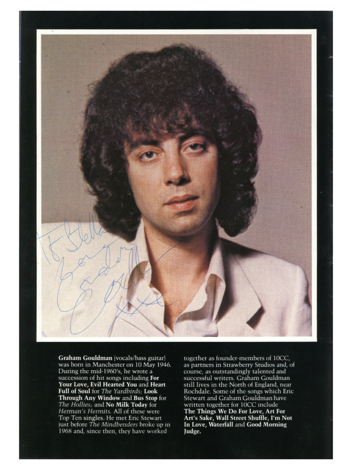 10cc Signed Official Tourist Guide Programme and Ticket Stub