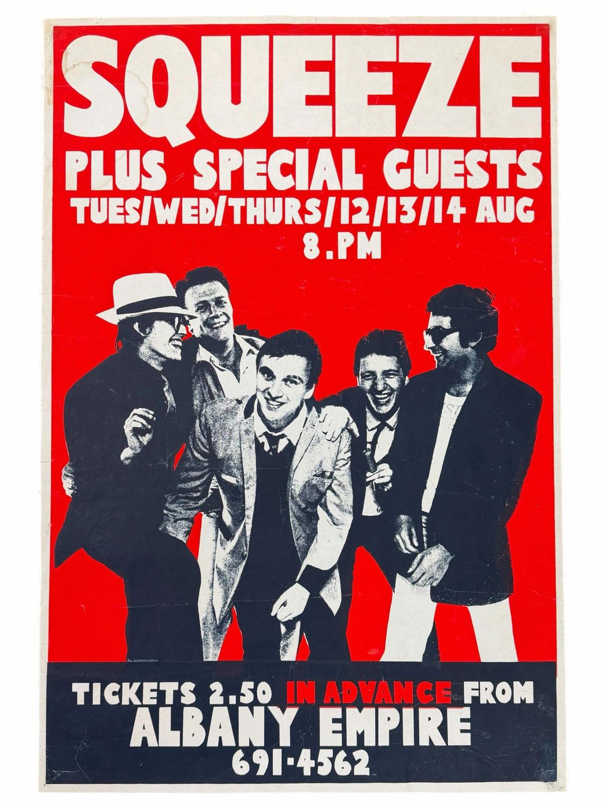 Squeeze Albany Empire Theatre poster 1980
