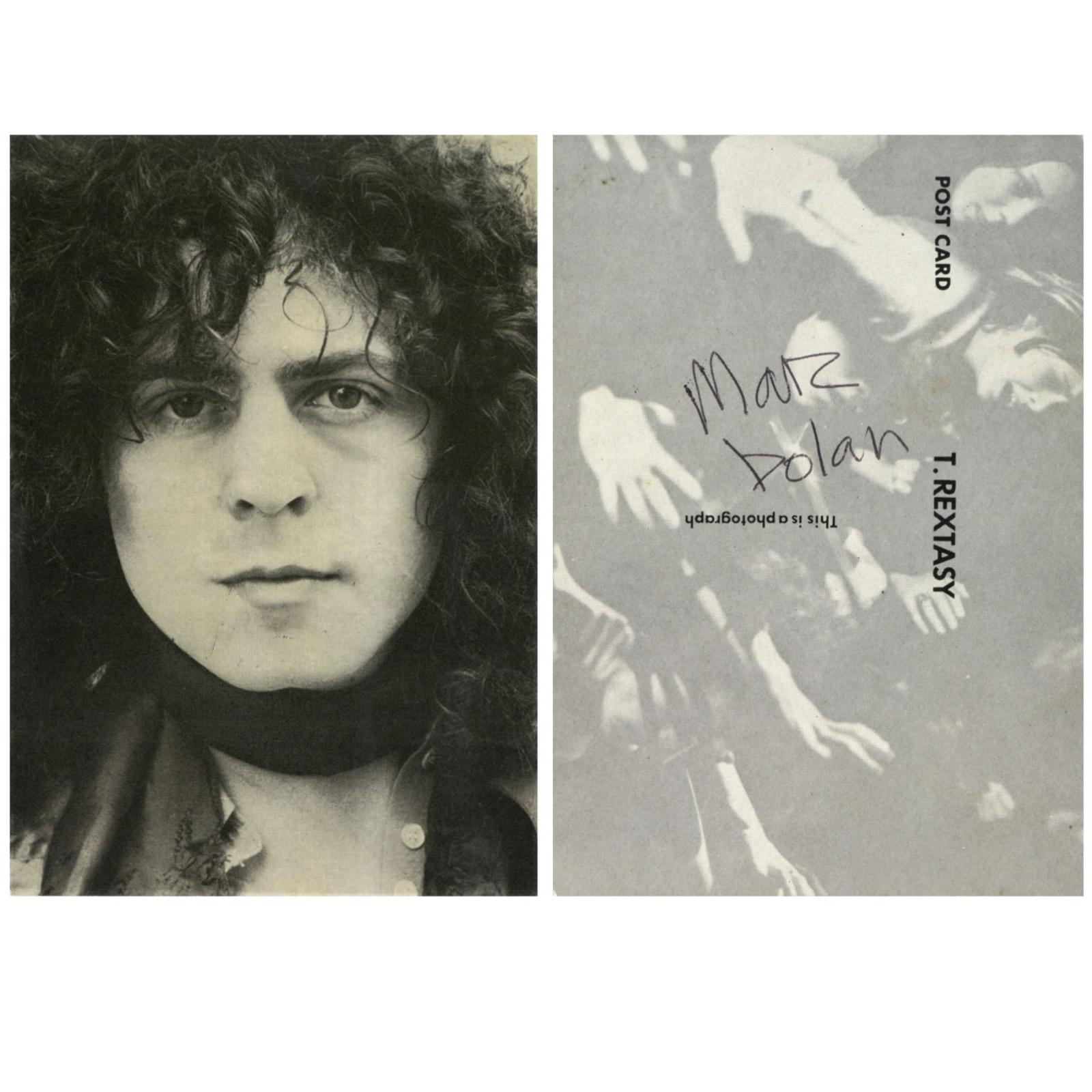 Marc Bolan signed postcard