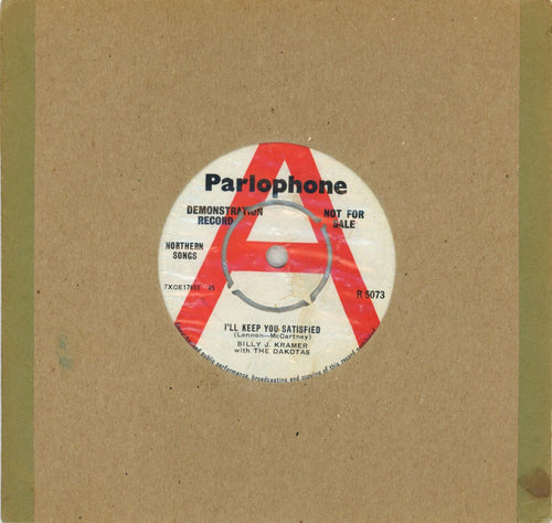Billy J Karmer with The Dakotas 1964 I'll Keep You Satisfied Parlophone A Label Demo 7 Inch