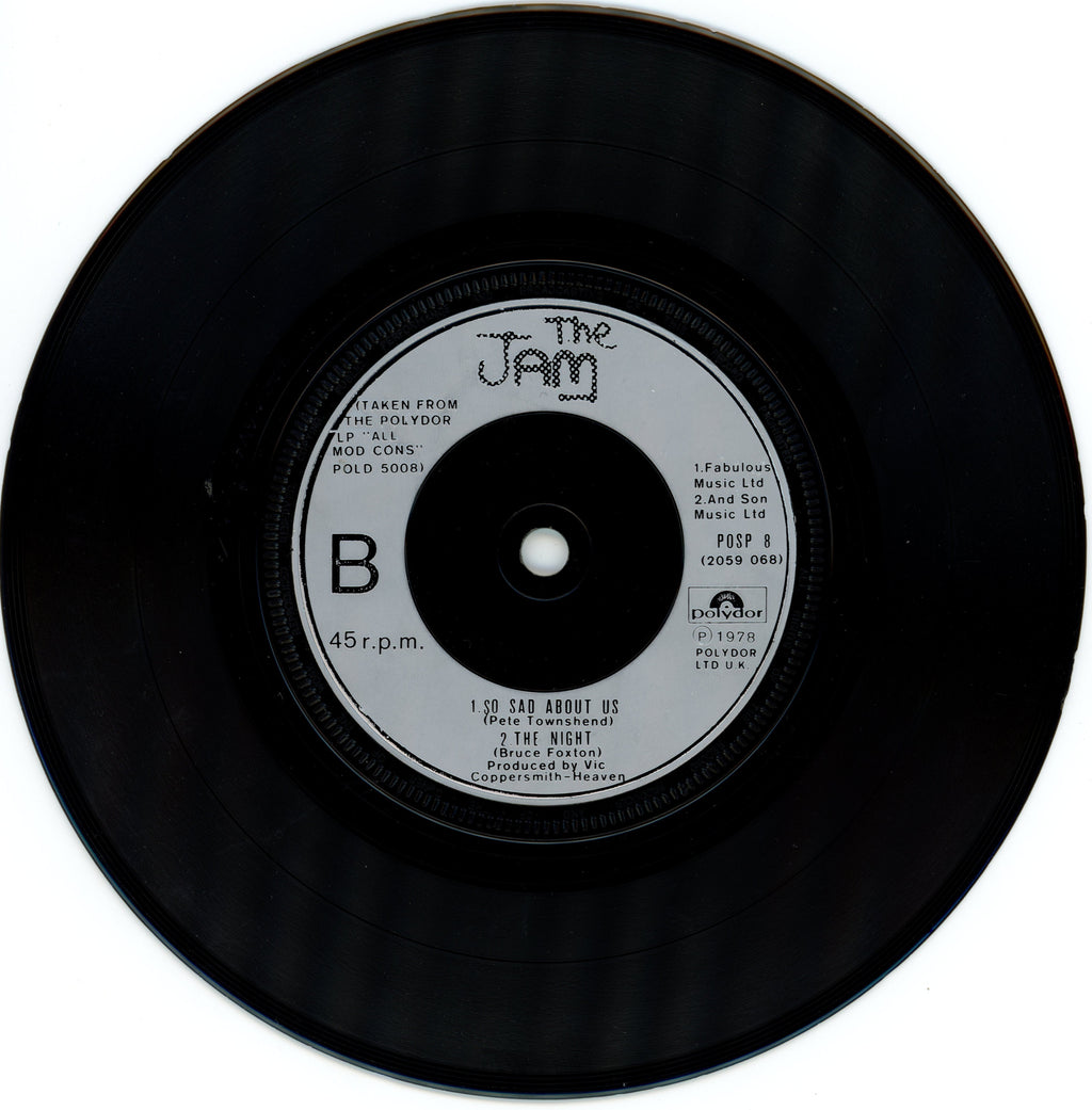 The Jam Signed "Down in the Tube Station at Midnight" 7” single 1978