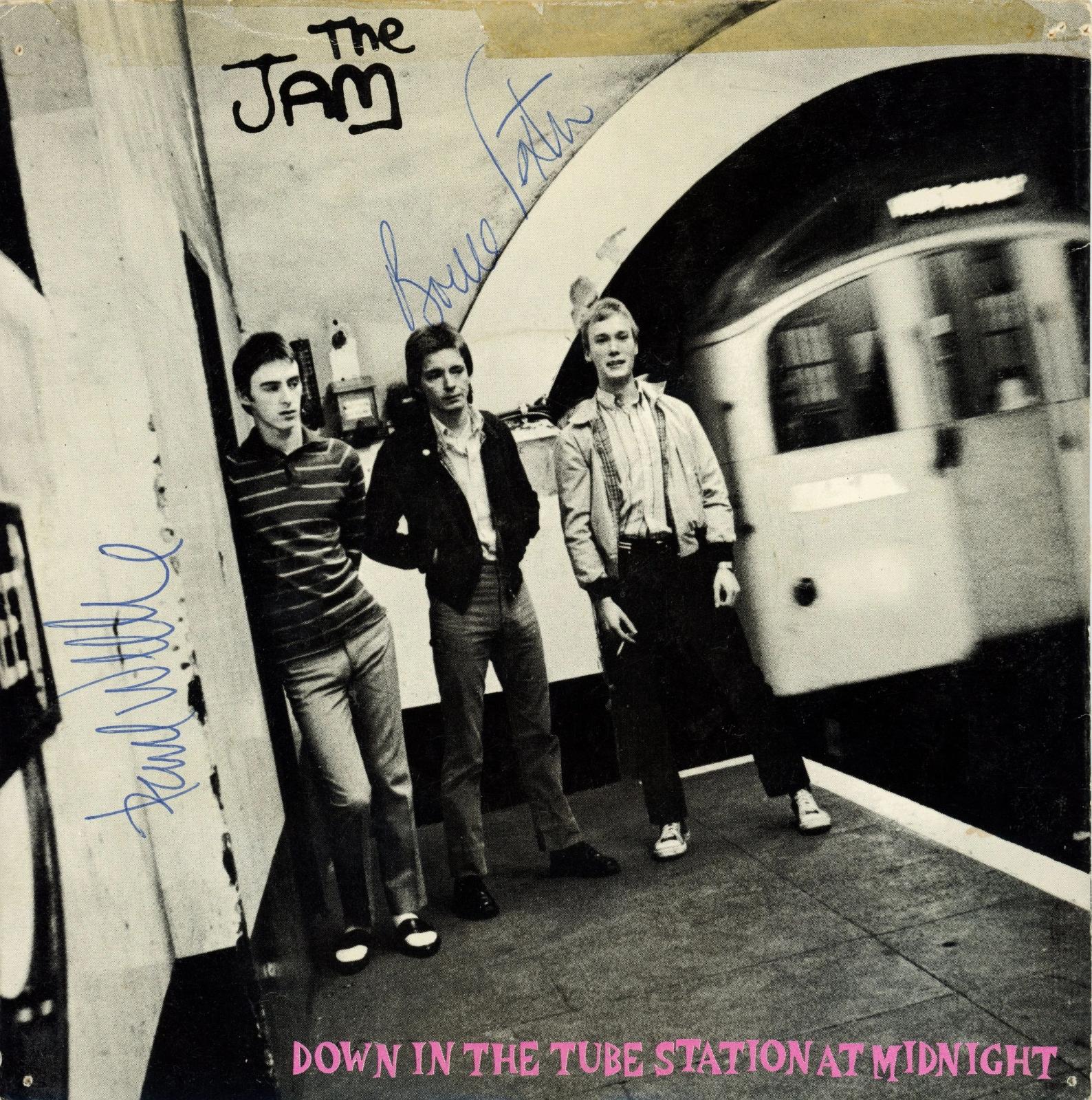 The Jam Signed "Down in the Tube Station at Midnight" 7” single 1978