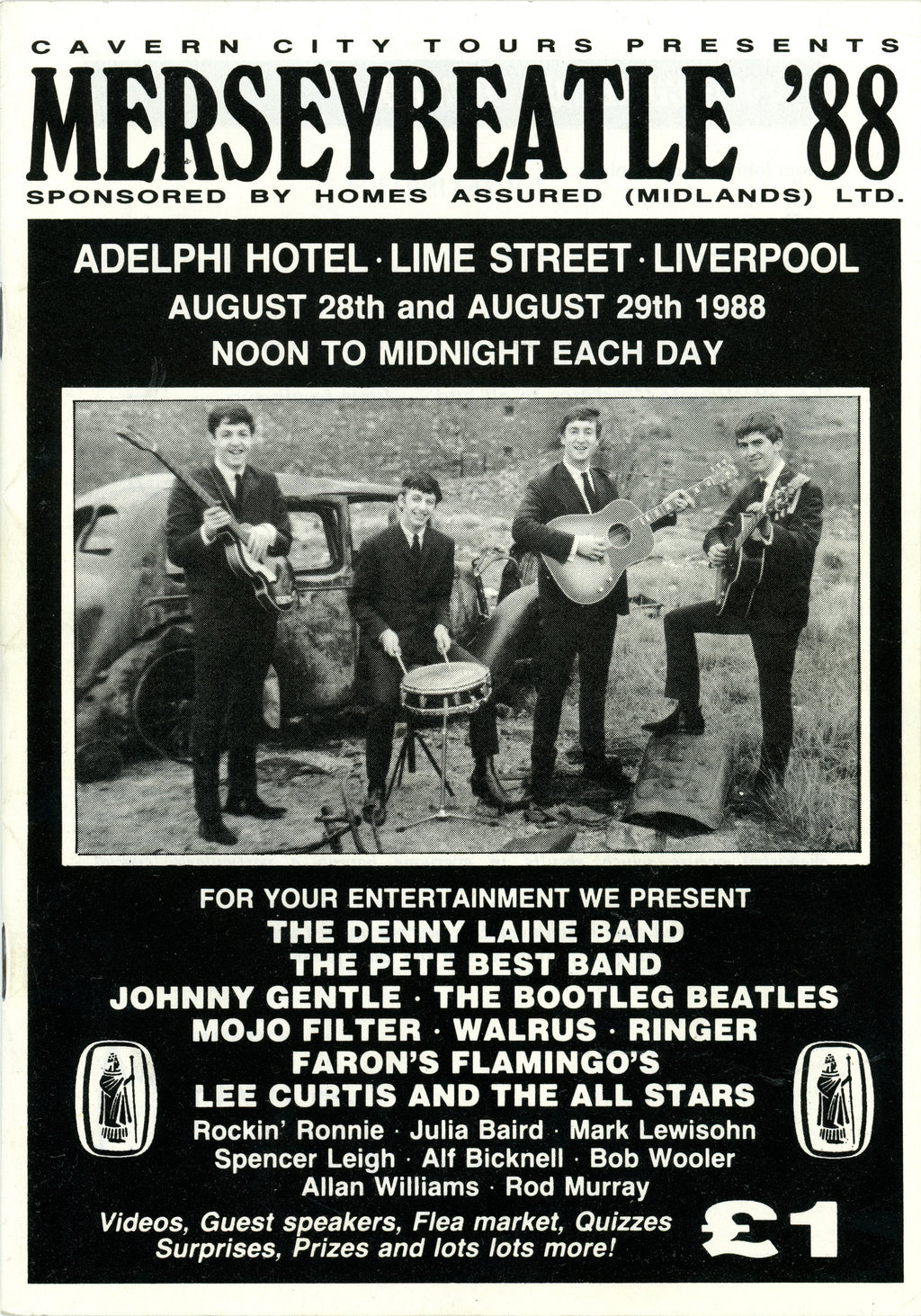 Denny Laine signed Mersey festival programme 1988
