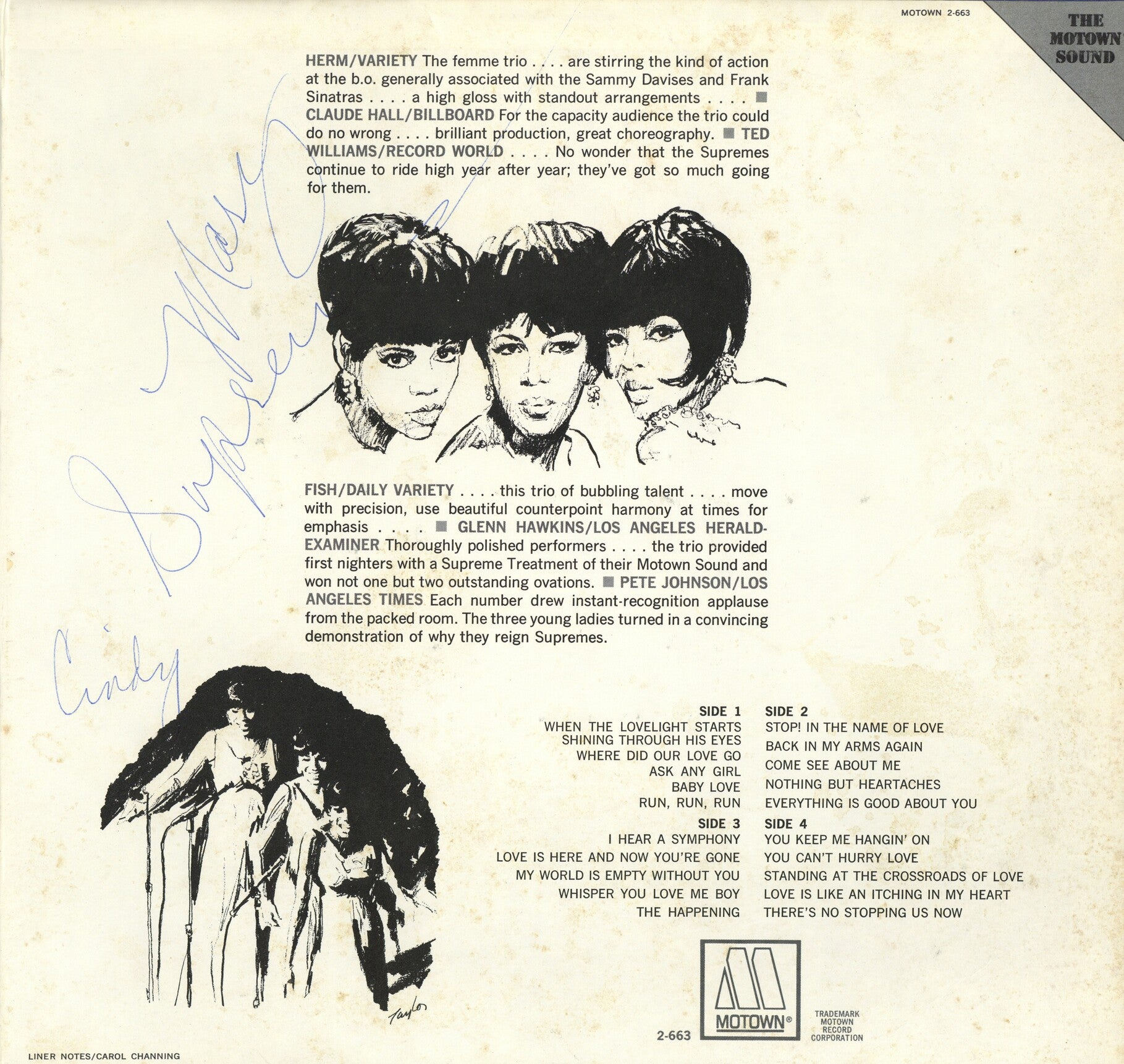 Diana Ross and the Supremes Greatest Hits signed album