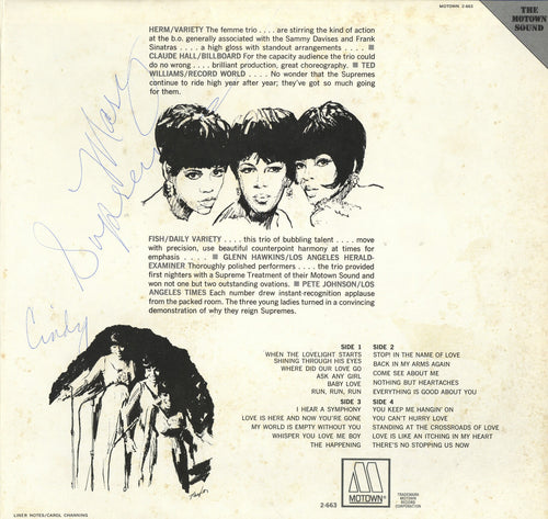 Diana Ross and the Supremes Greatest Hits signed album