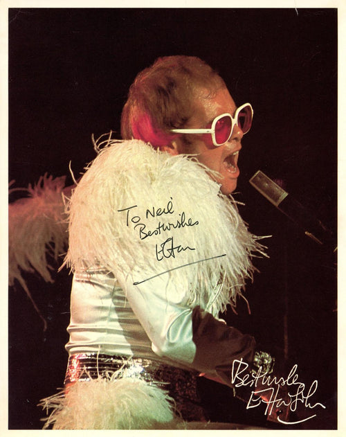 Elton John Signed Photograph 1973