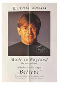 Signed Elton John promo poster 1995