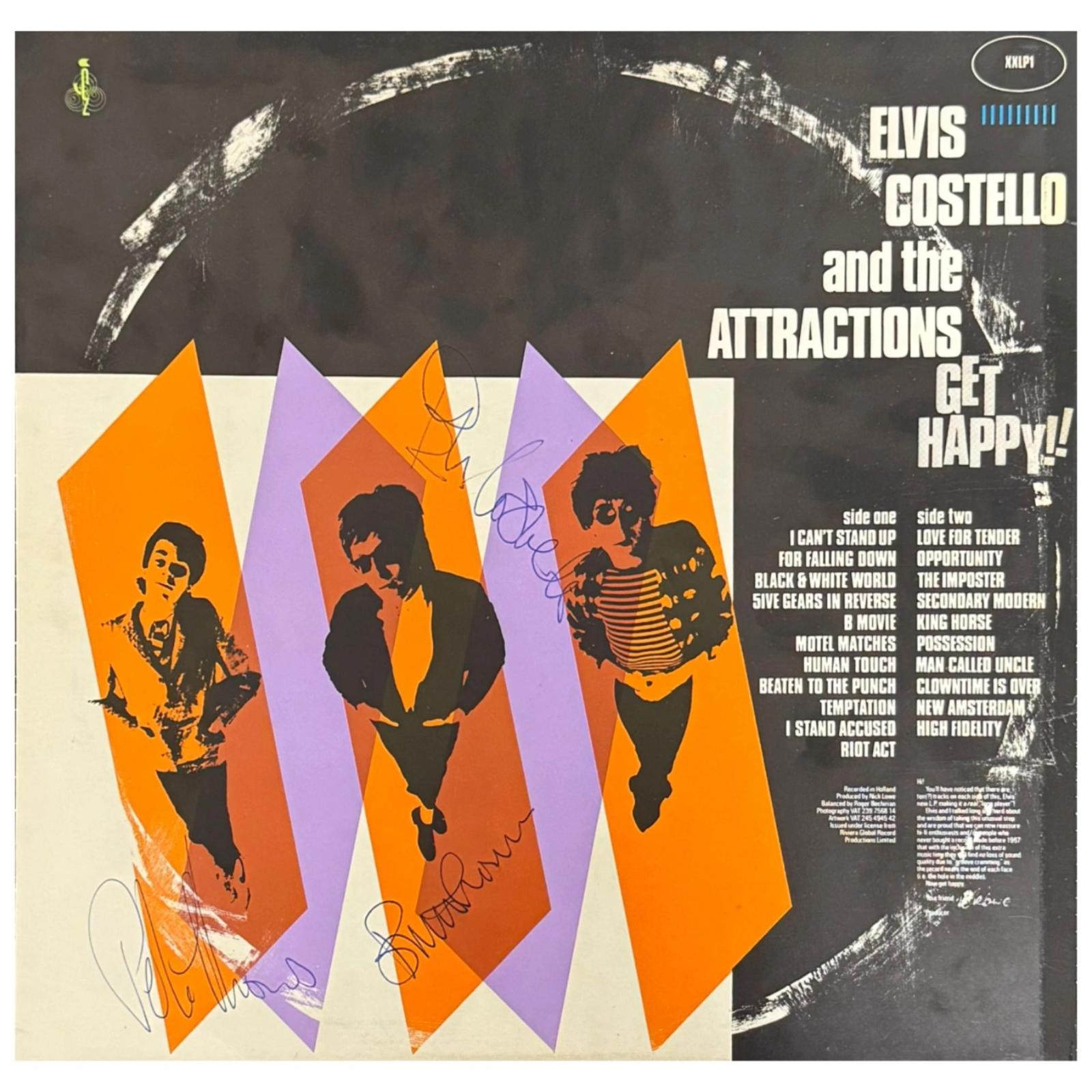 Elvis Costello and the Attractions signed “Get Happy” album