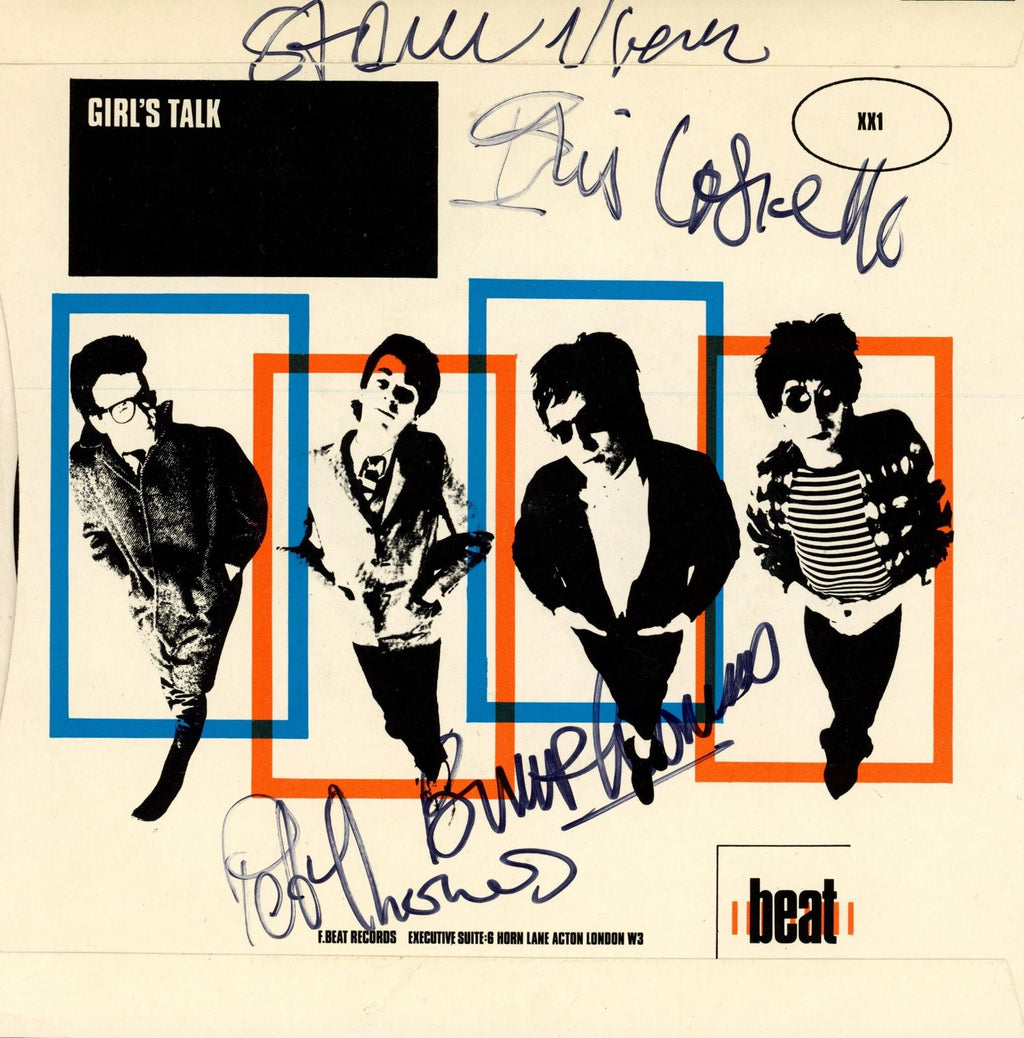Elvis Costello and the Attractions “I Can’t Stand Up for Falling Down” signed single
