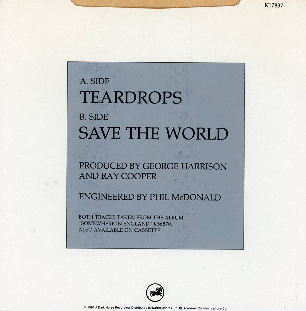 George Harrison Teardrops 7” picture sleeve single