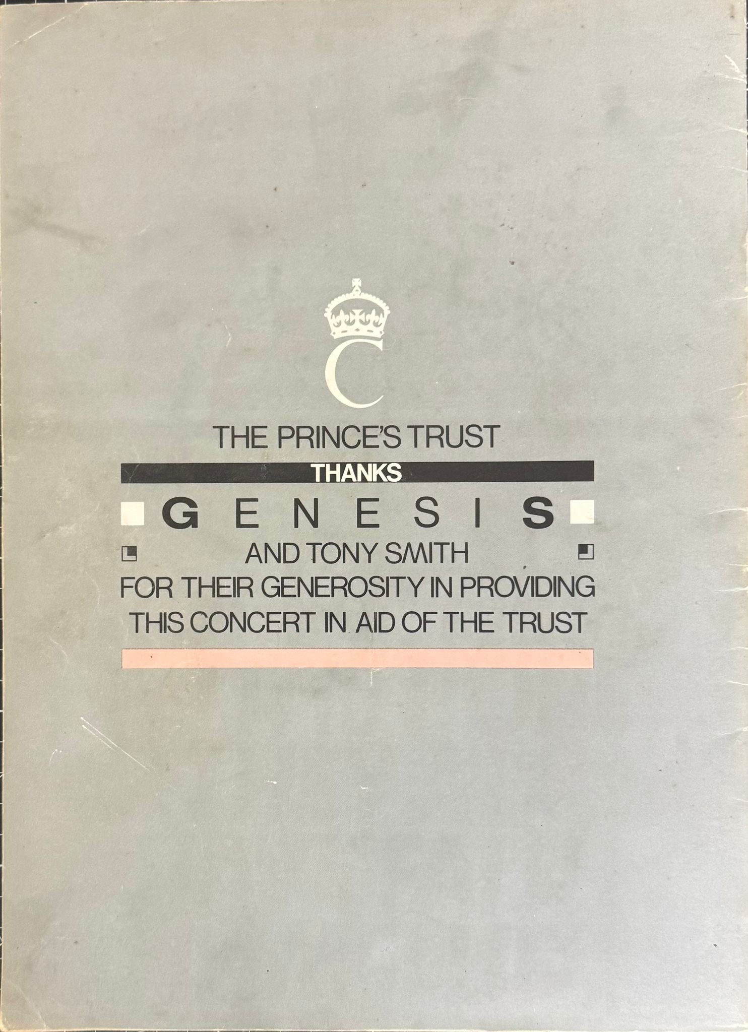 Genesis concert programme 1984